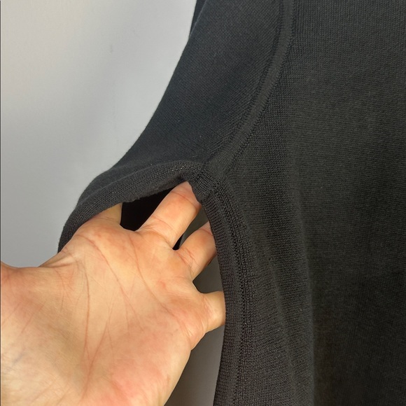 Eileen Fisher Reversible Silk Organic Cotton Funnel Neck Sweater Med Black Clay - Picture 8 of 16